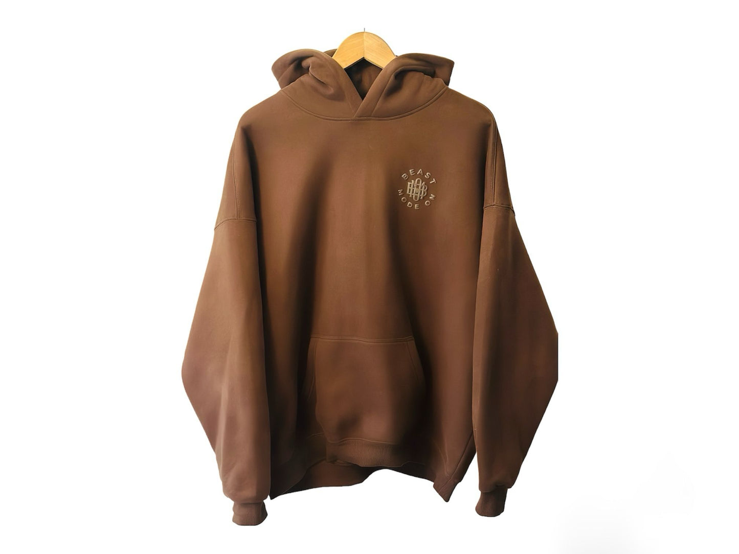 Beastmode On Oversized Hoodie Coffee Brown