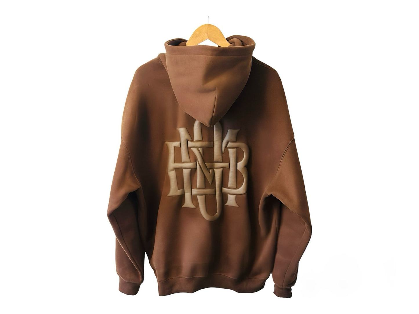 Beastmode On Oversized Hoodie Coffee Brown