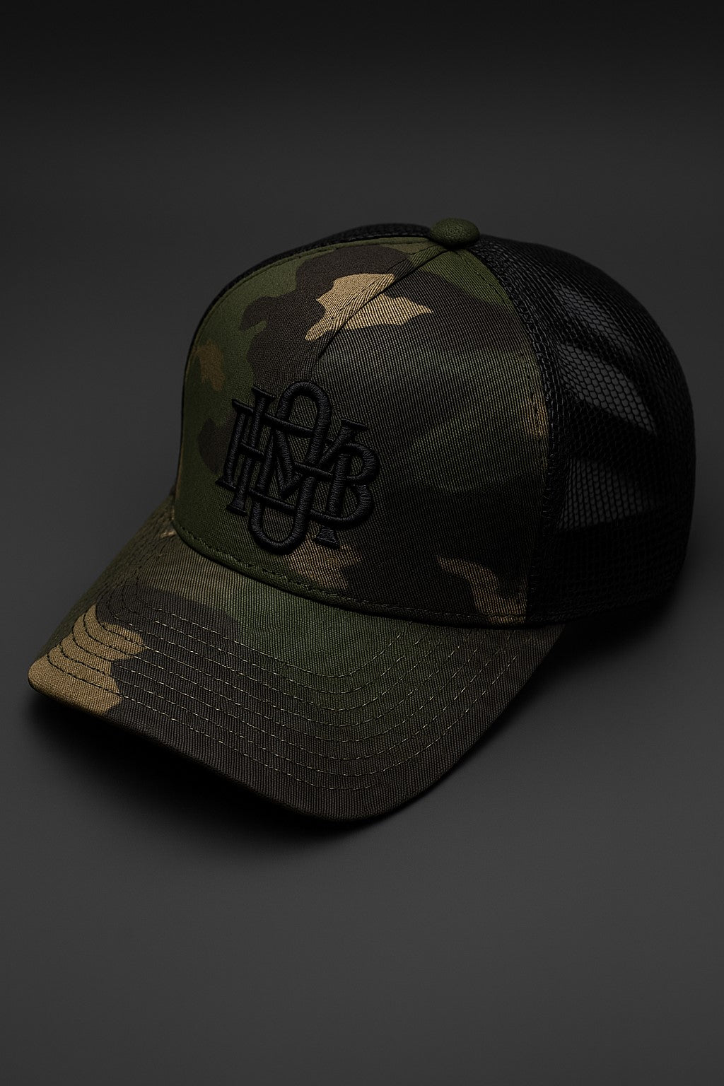 BMO Camo Monogram Trucker Hat