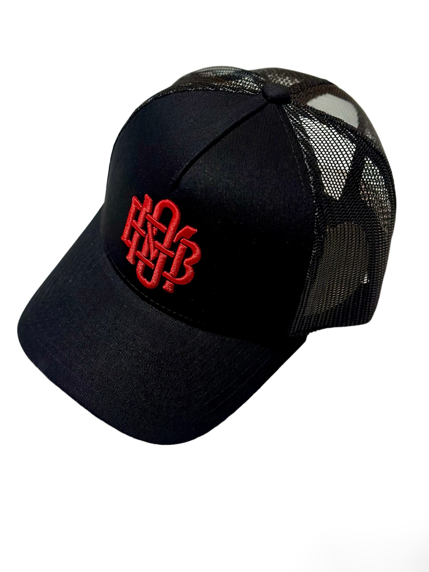 BMO Red Monogram Trucker Hat